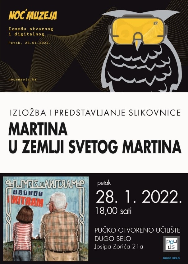 NOĆ MUZEJA u Dugom Selu: U petak 28. siječnja predstavljanje slikovnice „Martina u zemlji sv.Martina“ u Pučkom otvorenom učilištu Dugo Selo