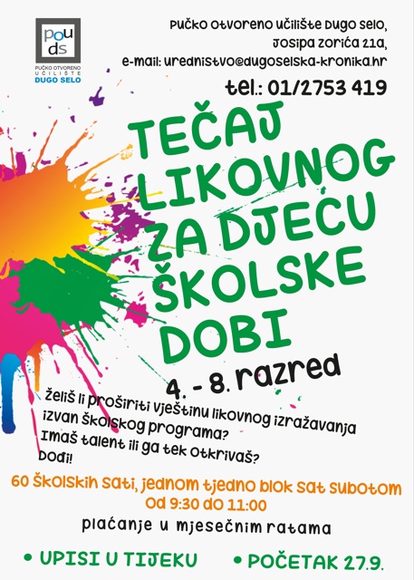 Tečaj likovnog za djecu školske dobi