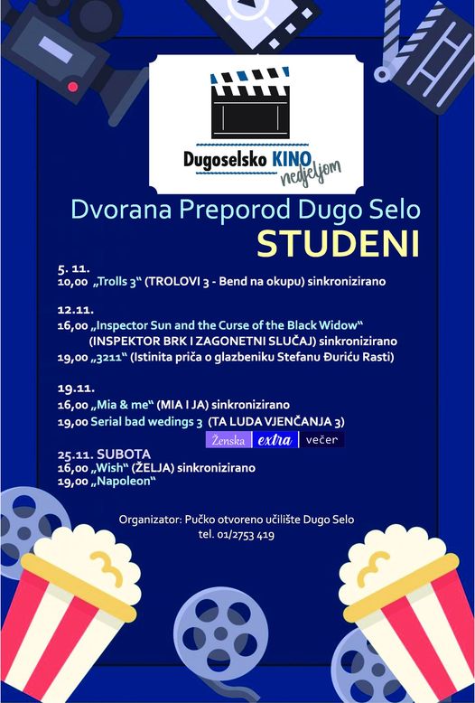 Dugoselsko kino nedjeljom: PROGRAM ZA STUDENI