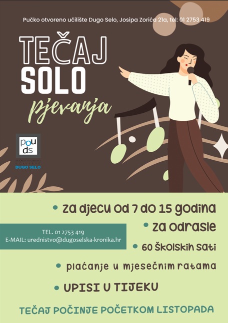 Tečaj solo pjevanja za odrasle